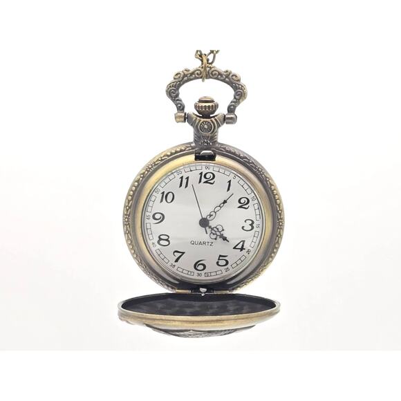 Fishing Pocket Watch – Vintage Look Perfect Angler's Gift, Bronze Detailing - Picture 7 of 10
